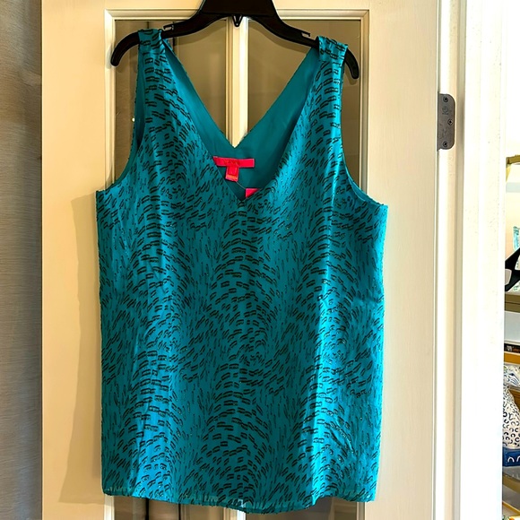 Lilly Pulitzer Tops - Lilly Pulitzer Teal Bay Swirl Clip Sot Florin Tank. Size large